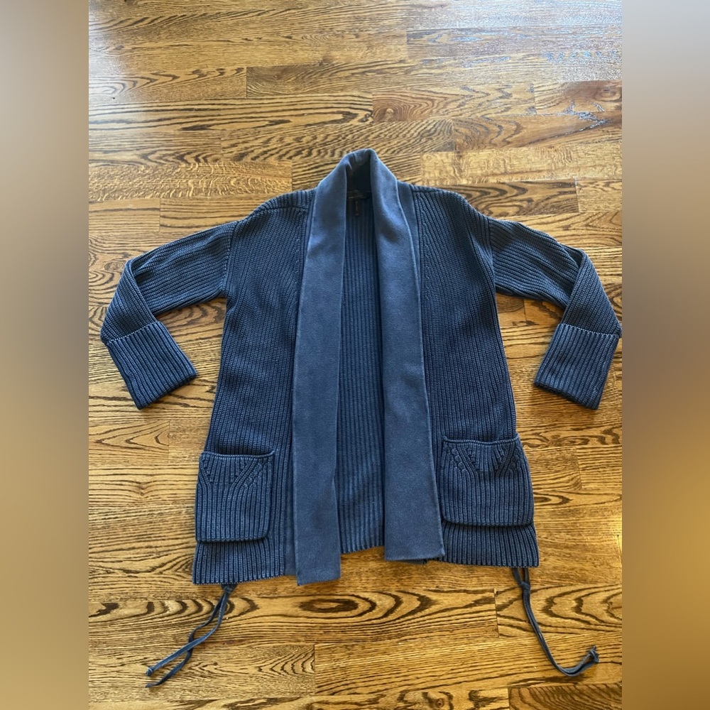 BCBGMaxazaria Knit Dark Navy Long Cardigan Coat XXS Oversized